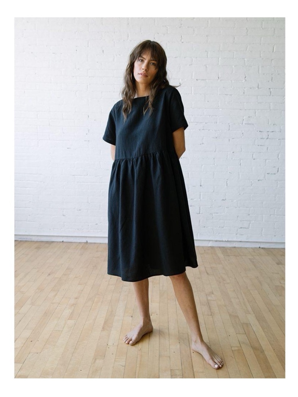 Tradlands Nico Dress - XS (original very oversized XXS) dyed w RIT Back to Black - Picture 2 of 16